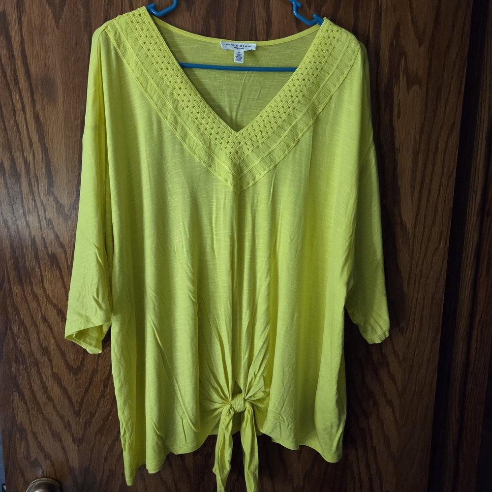 Just My Size Lemon Tie-Front Tunic
